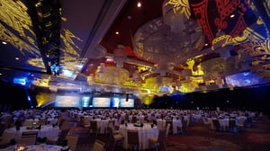 Grand Ballroom at GSR ready for a banquet. 